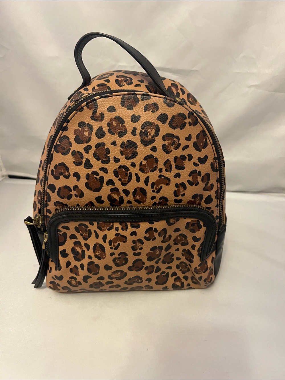 Leopard Print Fossil Mini Backpack - Brown